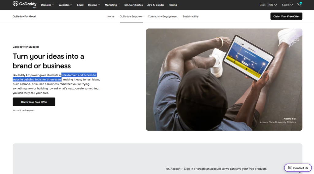 GoDaddy Empower for Students: A Useful Opportunity for Student Builders